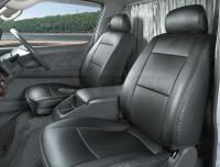 日産 AD エキスパート Y12 標準キャブ ヘッドレスト一体型 フロント レザー シートカバー 運転席 助手席 セット