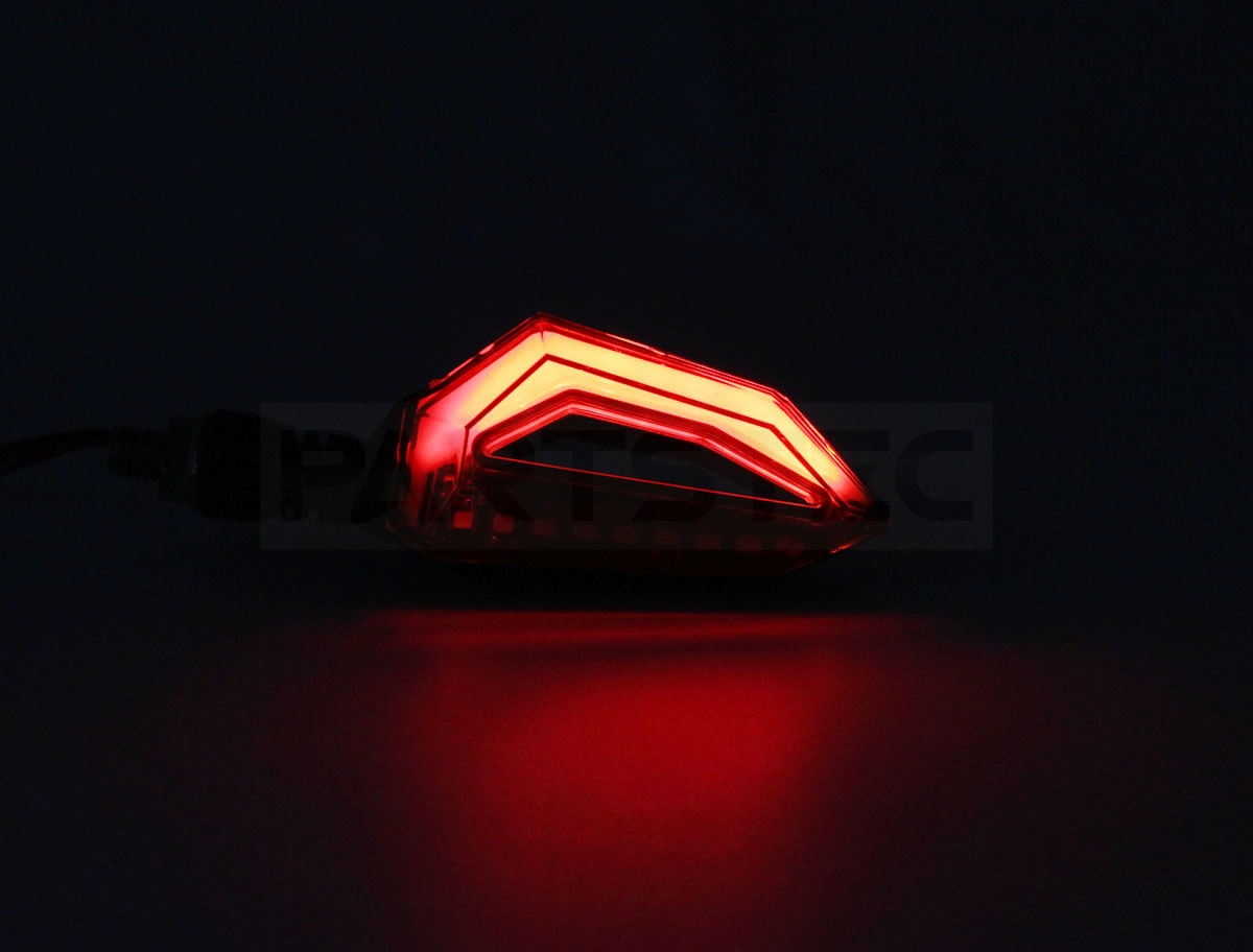 PARTSTEC パーツテック バイク 汎用 テールランプ付き LEDウインカー 2個 アンバー/レッド