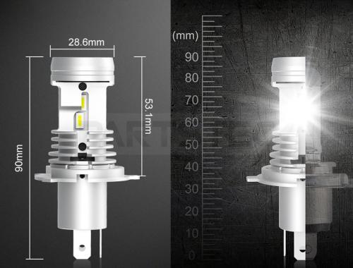 H4 LEDヘッドライトバルブ ワンタッチ取付 ハロゲンバルブサイズ  2個セット