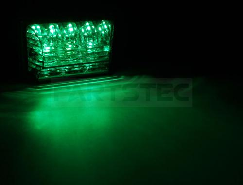 24V汎用 角型LEDサイドマーカー ダウンライト付き グリーン 2個