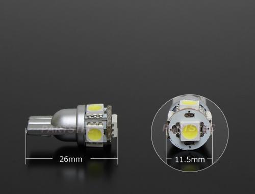 T10 ウェッジ球 ショート設計 3chip smd 高輝度 LEDバルブ　2個セット