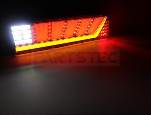 24V トラック 汎用 LEDテールランプ 左右セット ファイバー点灯 ウインカー点灯パターン 切り替え可能