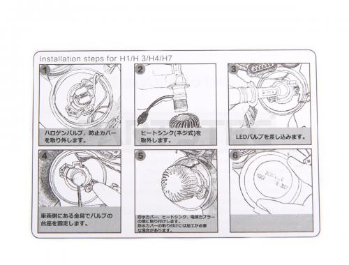 12V/24V兼用 36W H4 LEDヘッドライトバルブ 6000K  2個