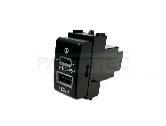 日産Aタイプ USB/USB-C搭載スイッチホールパネル PD/QC3.0対応