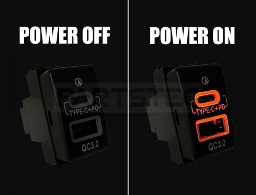 日産Aタイプ USB/USB-C搭載スイッチホールパネル PD/QC3.0対応