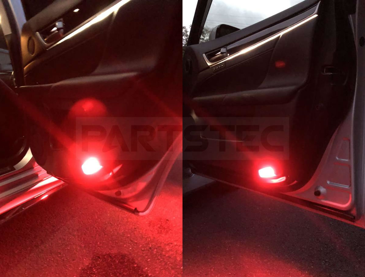 トヨタ・レクサス・日産用 北米仕様 LEDカーテシランプ 赤レンズ 2個セット | カー用品通販 - PARTSTEC