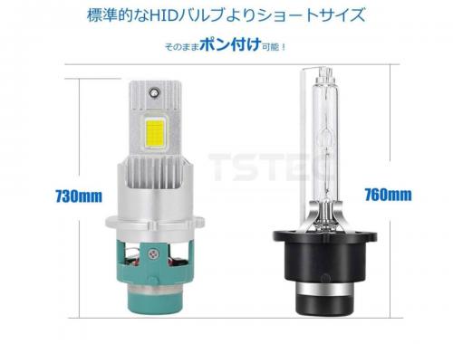 D4C D4S/D4R兼用 HID変換 LEDヘッドライトバルブ(台座:グリーン)