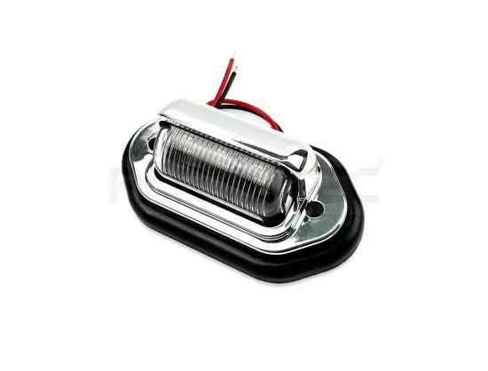 12V/24V汎用 メッキ LEDナンバー灯 ラバー製台座付き