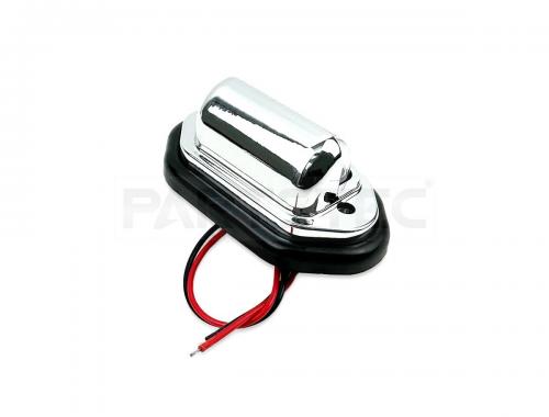 12V/24V汎用 メッキ LEDナンバー灯 ラバー製台座付き