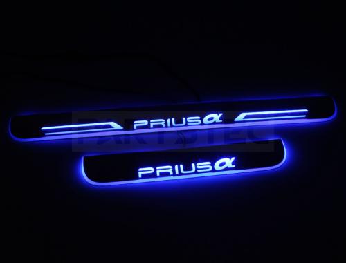 40系 プリウスα LEDスカッフプレート 4枚 ブルー