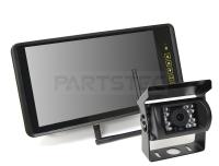 ワイヤレス9インチバックミラー型モニター+暗視機能付カメラセット 12V/24V対応