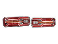 12V/24V トラック 汎用 LED ファイバー テールランプ 左右セット 流れるウインカー