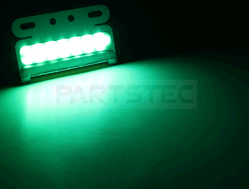 極薄 24V汎用 LEDサイドマーカー ライトグリーン ダウンライト付き 2個セット