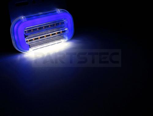 流れるウインカー機能搭載 LED サイドマーカー 2個セット ブルー ダウンライト付