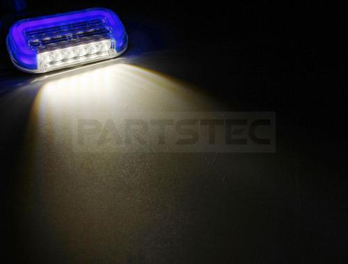 流れるウインカー機能搭載 LED サイドマーカー 2個セット ブルー ダウンライト付