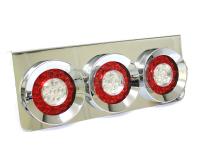 汎用 12V/24V 丸型 3連 ロケット LEDテールランプ 左右セット