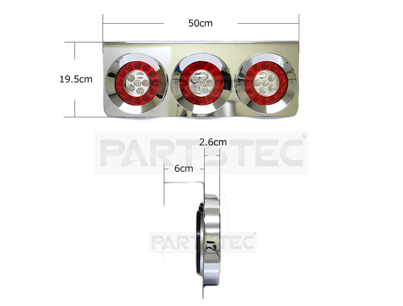 汎用 12V/24V 丸型 3連 ロケット LEDテールランプ 左右セット | カー用品通販 - PARTSTEC