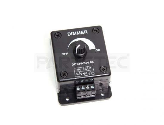 12V/24V LED ダイヤル式パルス調光器 ディマーコントローラー 96W(4A〜8A)