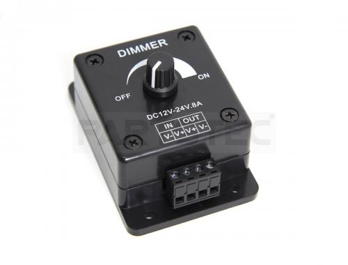 12V/24V LED ダイヤル式パルス調光器 ディマーコントローラー 96W(4A〜8A)