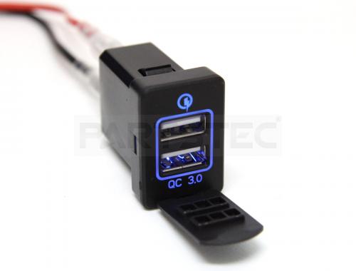 トヨタ Aタイプ ホールカバー QC3.0高速充電対応 USB2ポート LEDブルー発光