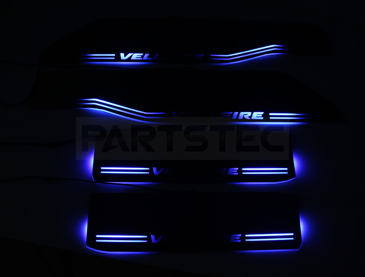 カラーブラック新品　30系アルファードヴェルファイア　レクサス スカッフプレート 青 LED