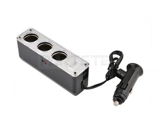 24V→12V変換 3連シガーソケット