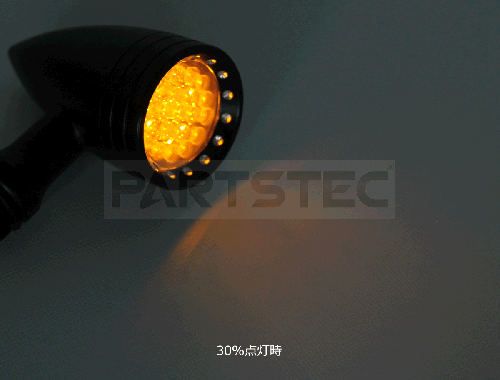 PARTSTEC - パーツテック / バイク 汎用 LEDウインカー ブラック 