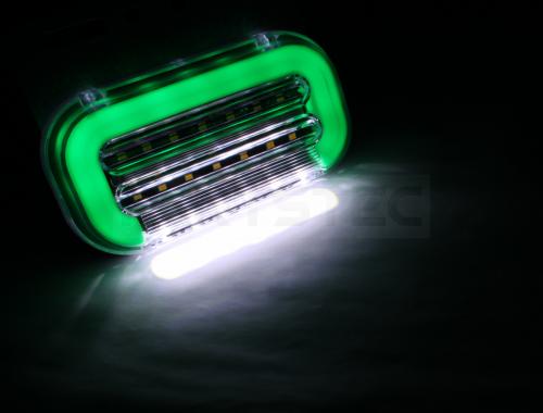 24V 流れるウインカー機能搭載 LEDサイドマーカー 2個セット グリーン ダウンライト付
