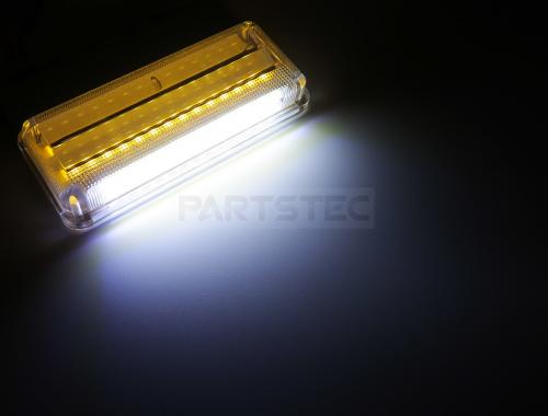 24V 汎用 角型 アンバー COB LED サイドマーカー 2個セット