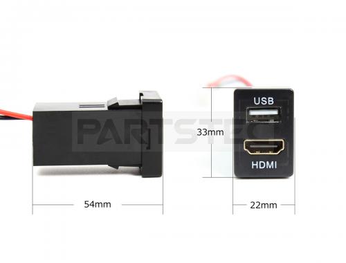 トヨタ車用　スイッチパネル型　HDMI入力+USBポート電源