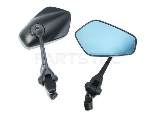 バイク汎用 ミラー 左右セット  ブルーレンズ