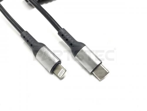 USB-C⇔Lightning スパイラル充電ケーブル