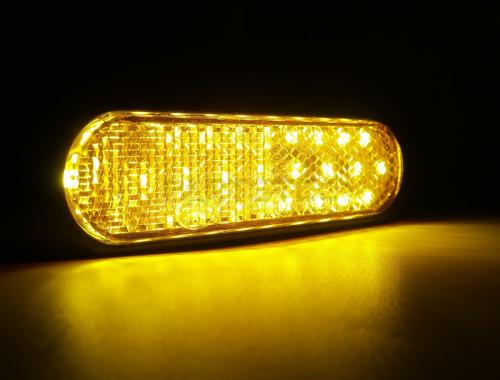 12V/24V対応 楕円形 アンバー LED リフレクター 2個セット