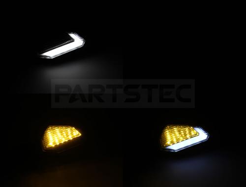 バイク 汎用 LEDウインカー デイライト付き 2個