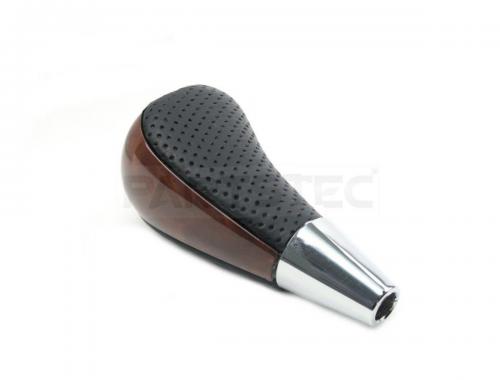 トヨタ/レクサス汎用 シフトノブ 茶木目/ブラックパンチングレザー