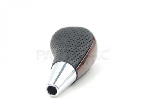 トヨタ/レクサス汎用 シフトノブ 茶木目/ブラックパンチングレザー