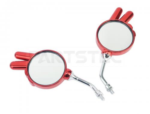 バイク汎用 じゃんけんミラー 左右セット チョキタイプ