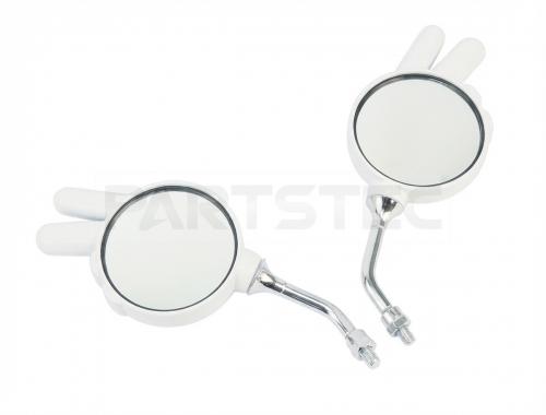 バイク汎用 じゃんけんミラー 左右セット チョキタイプ