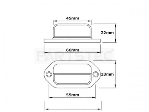 12V/24V対応　汎用 LEDライセンスランプ ユニット  メッキ 角型