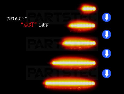 日産 LED流れるサイドマーカー/LEDシーケンシャルウィンカー クリア/スモーク